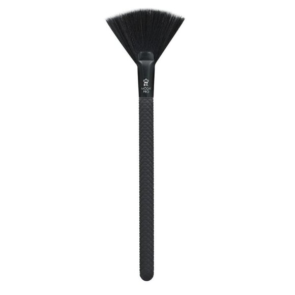 Moda Pro New Black Vegan & Cruelty Free BMX-150 Fan Highlight Brush - Picture 1 of 6